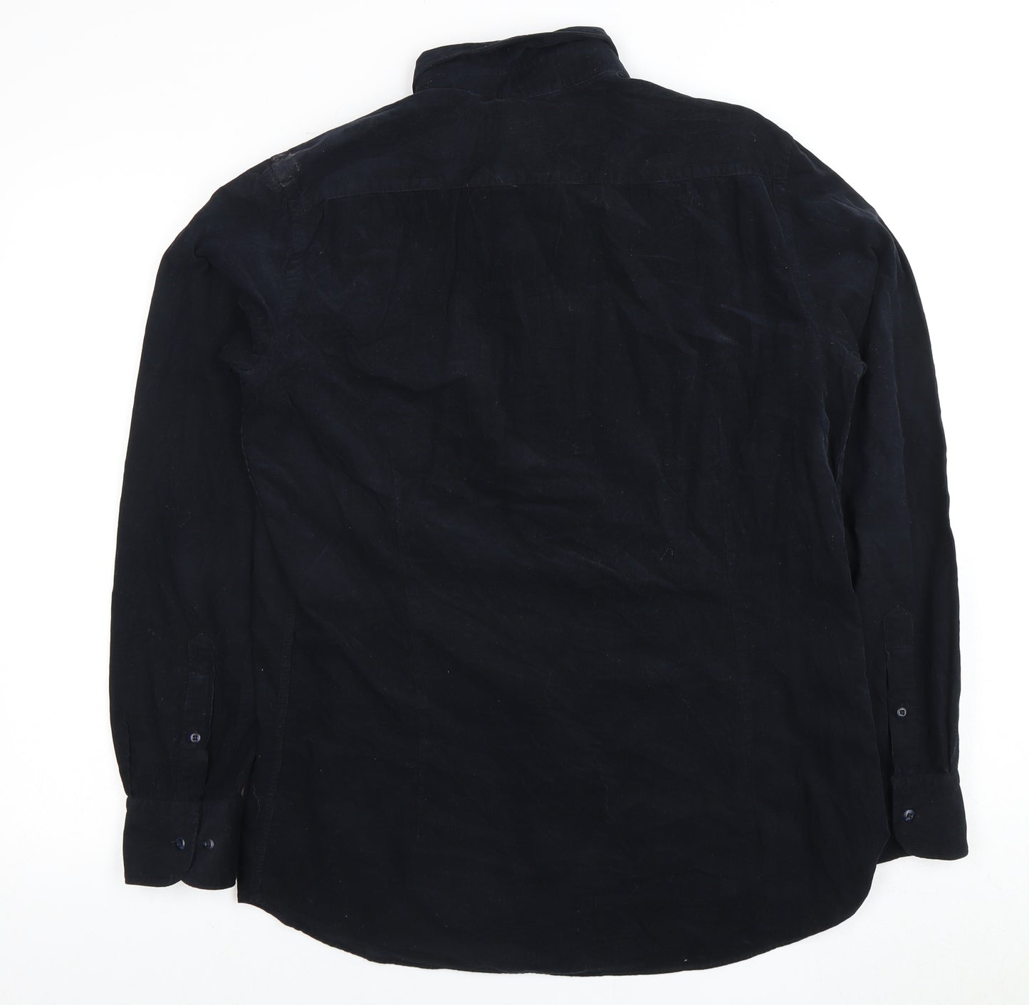 Macannu Dali Men's Black Long Sleeve Cotton Shirt