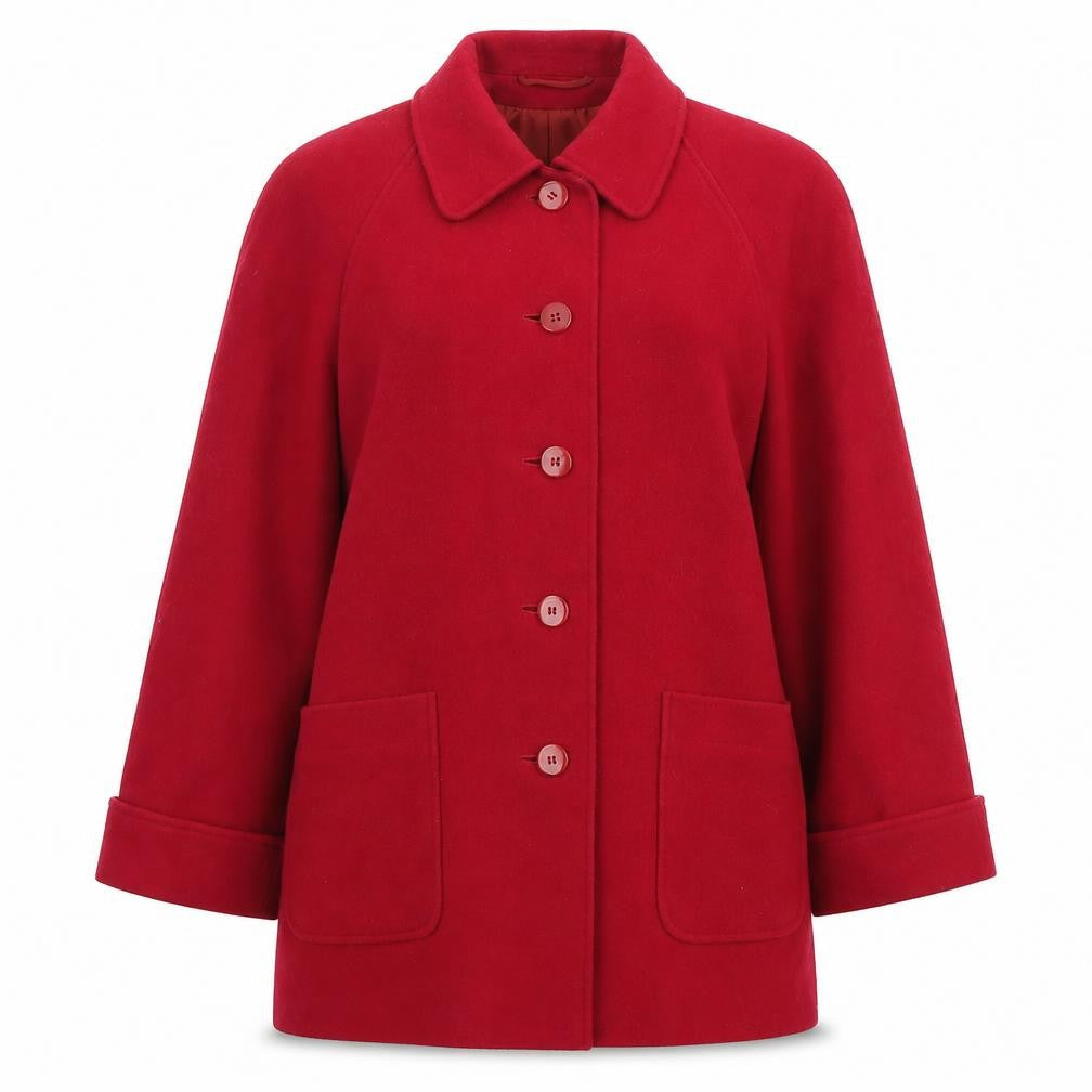 Front view of Eastex Women's Red Mid-Length Coat, size 12