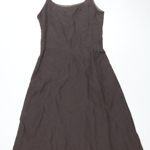 Jigsaw Women Brown Midi Dress Size 12 Sleeveless