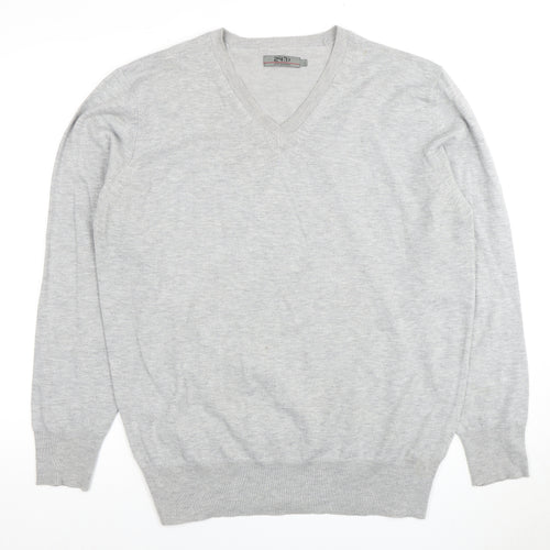 Matalan Grey V-Neck Pullover Jumper, Men's L