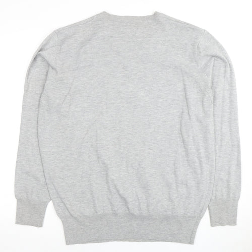 Matalan Grey V-Neck Pullover Jumper, Men's L