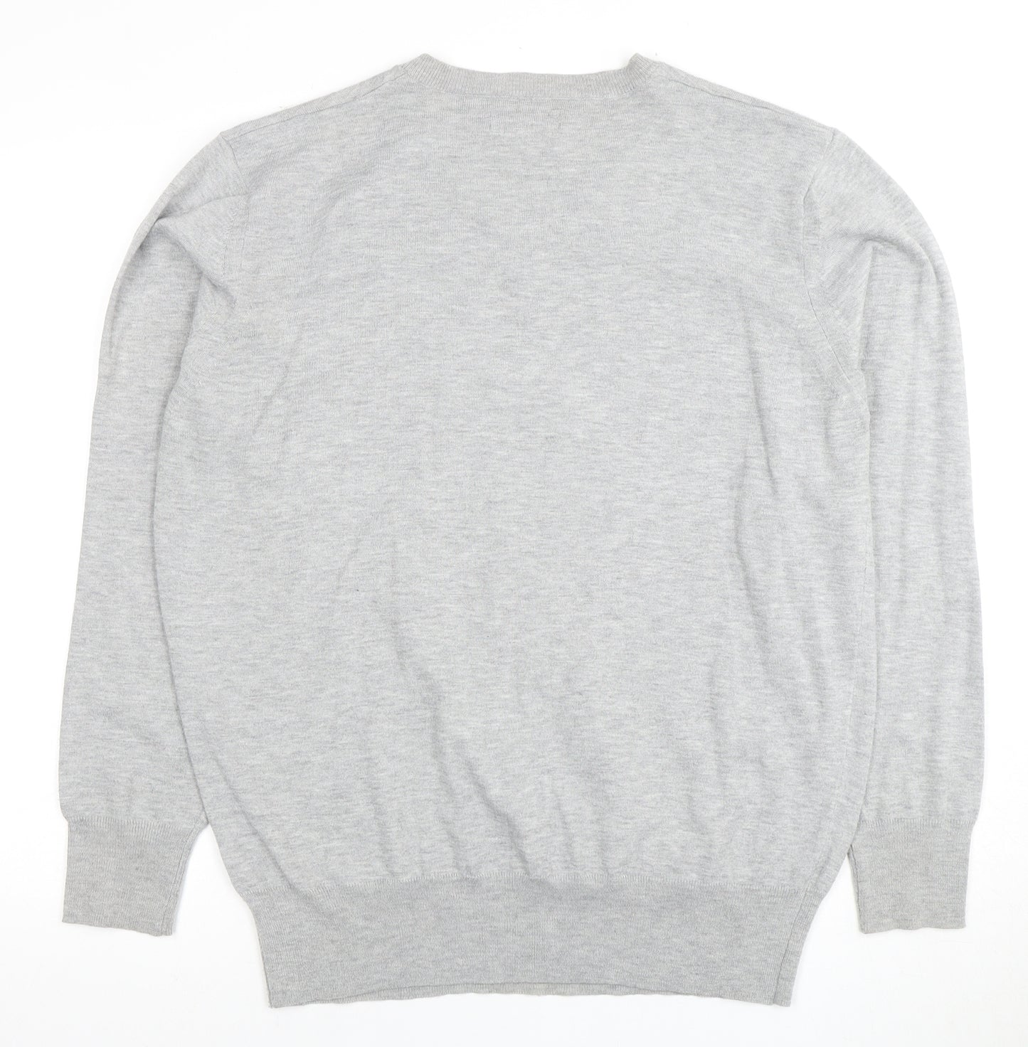 Matalan Grey V-Neck Pullover Jumper, Men's L