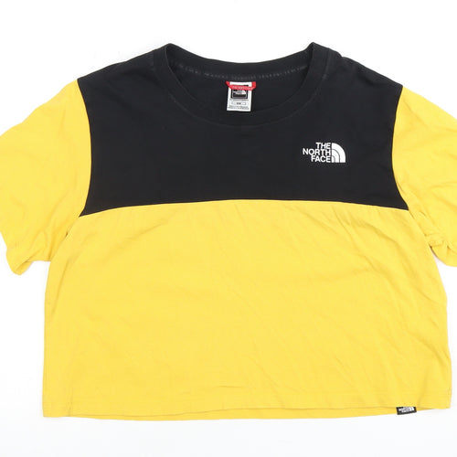 The North Face Women's Yellow T-Shirt, M, Colourblock Design