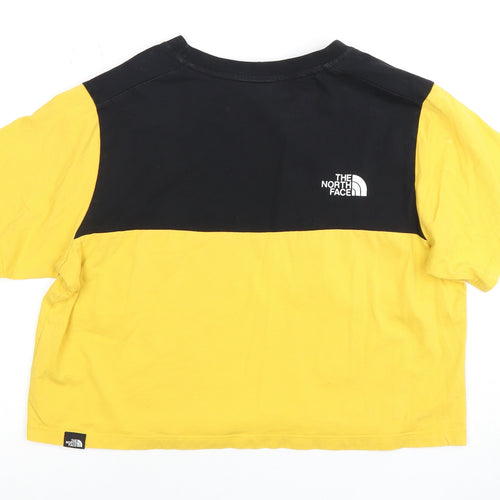 The North Face Women's Yellow T-Shirt, M, Colourblock Design