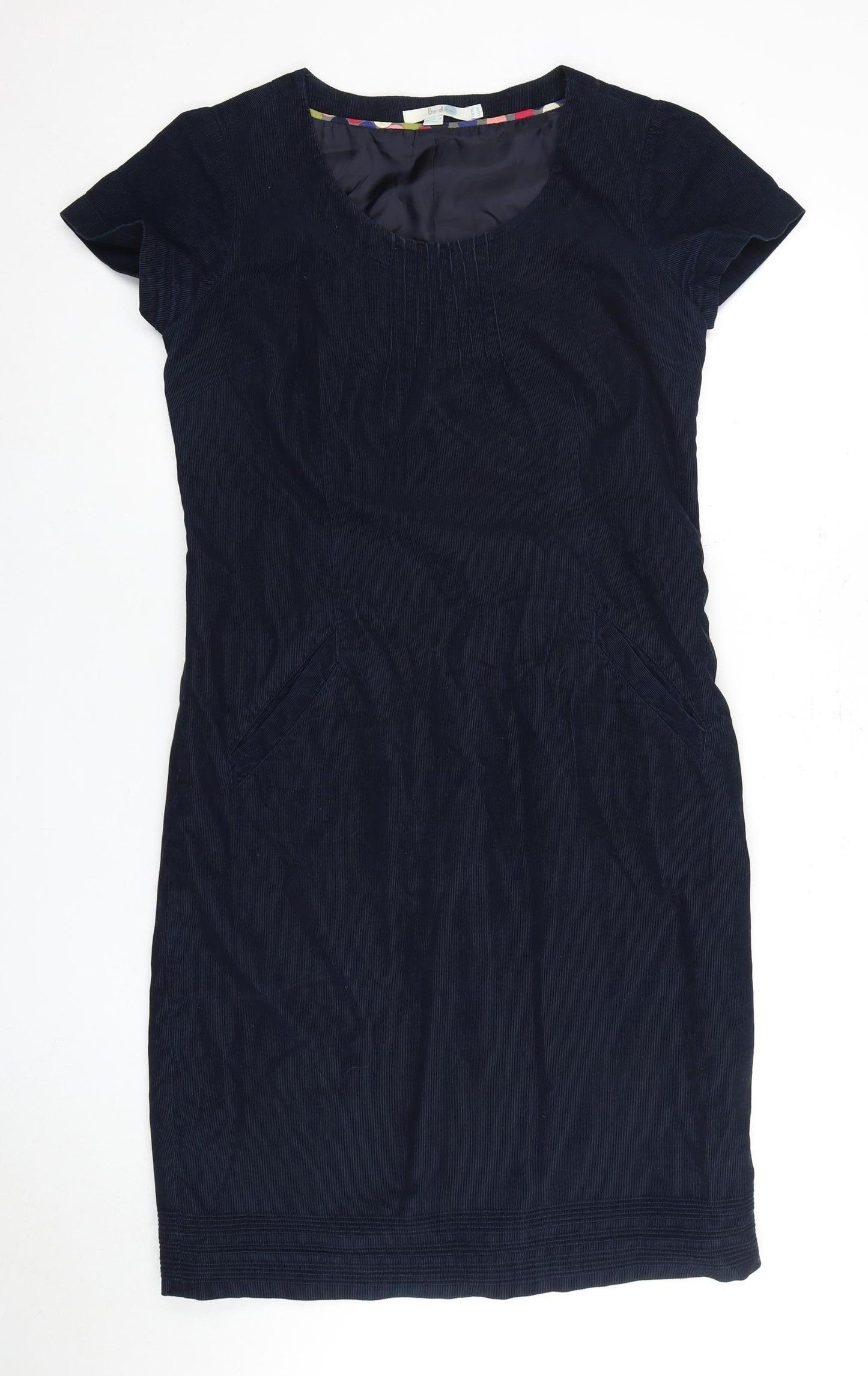 Boden Women's Blue Sheath Dress, Size L, Cotton