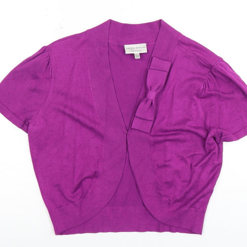 Laura Ashley Women's Purple Shrug Bow Accent Size 12