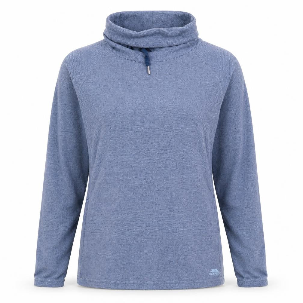 Front view of Trespass Blue unisex lightweight sweatshirt m