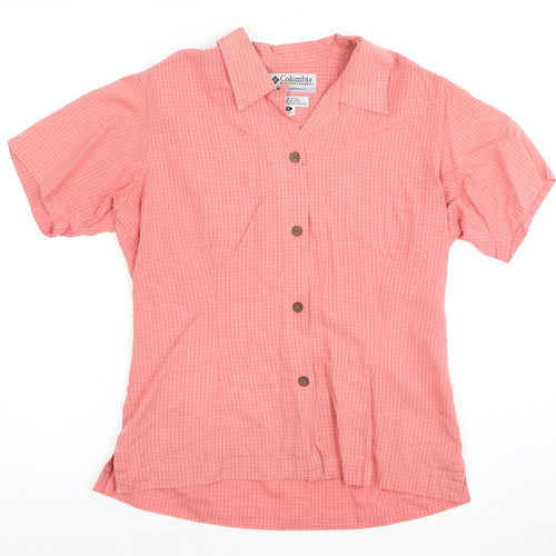 Columbia Women's Pink Button-Up Shirt, Size S, Elegant Casual Wear