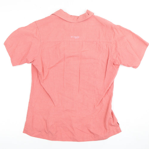 Columbia Women's Pink Button-Up Shirt, Size S, Elegant Casual Wear