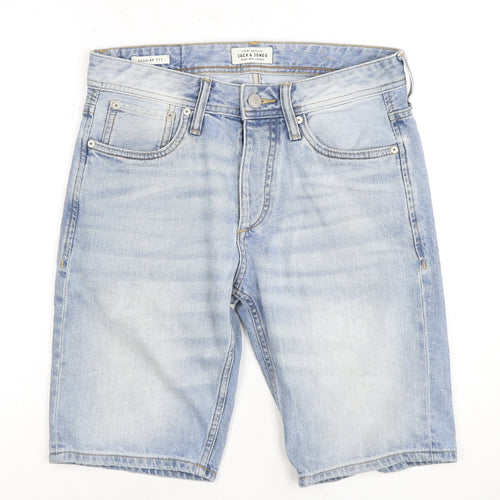 Jack & Jones Men's Light Blue Denim Shorts S, Casual Fit