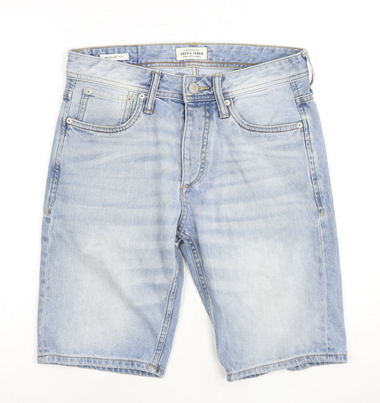 Jack & Jones Men's Light Blue Denim Shorts S, Casual Fit