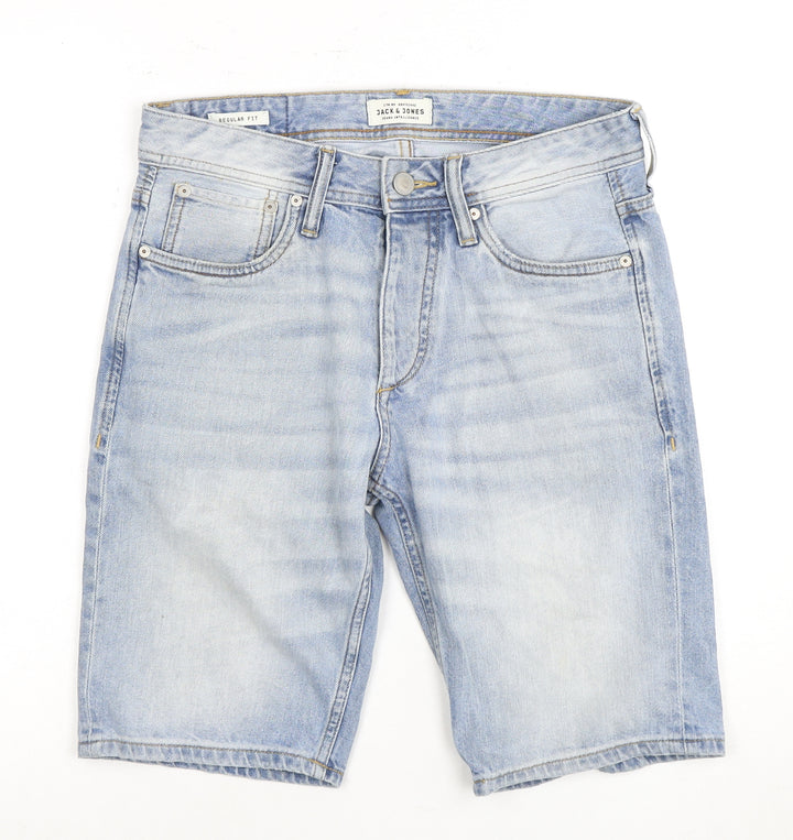 Jack & Jones Men's Light Blue Denim Shorts S, Casual Fit