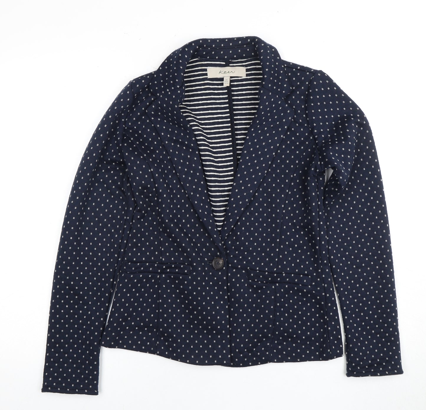 Kew Women's Blue Polka Dot Blazer XS