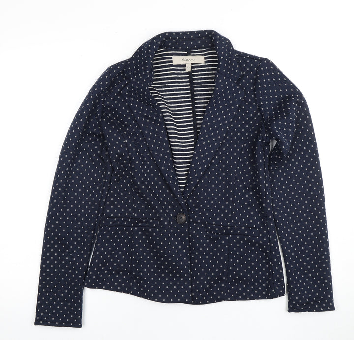 Kew Women's Blue Polka Dot Blazer XS
