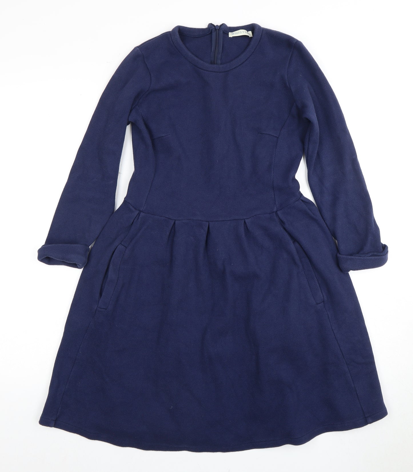 Whistles Women's Blue A-Line Long Sleeve Dress