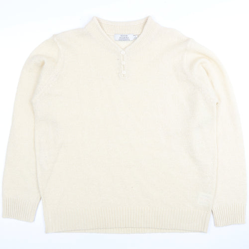 Honor Millburn Women's Ivory Henley Jumper L Casual
