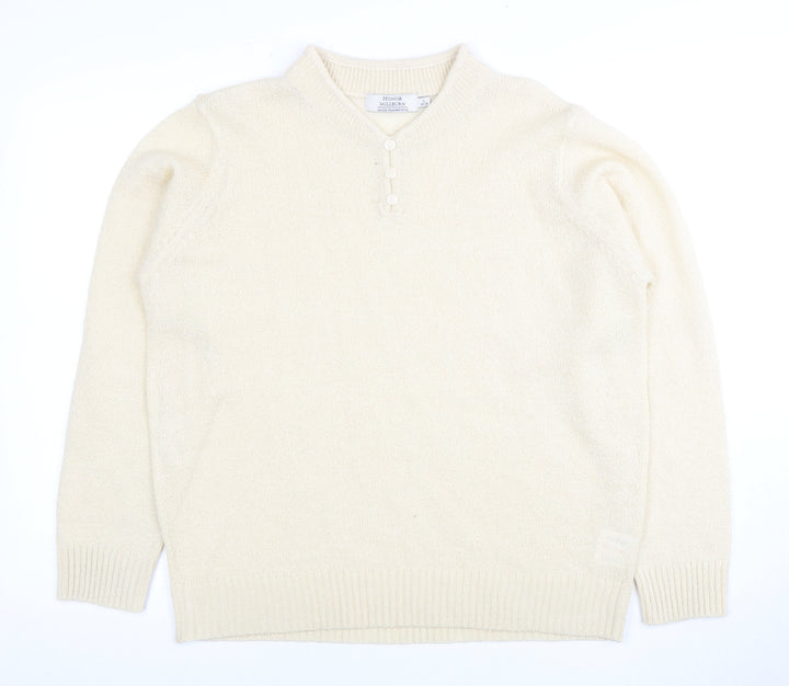 Honor Millburn Women's Ivory Henley Jumper L Casual