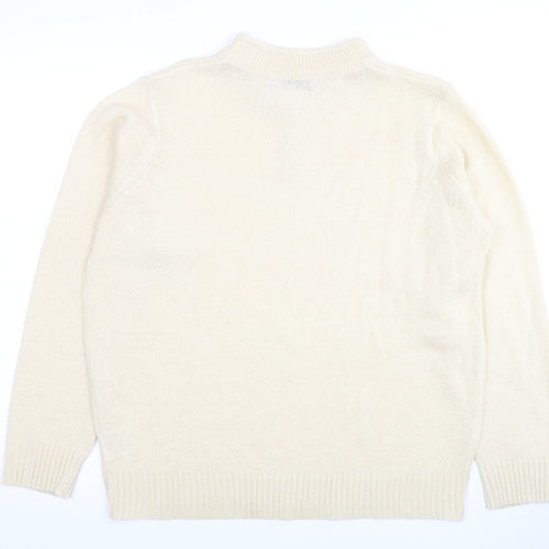 Honor Millburn Women's Ivory Henley Jumper L Casual