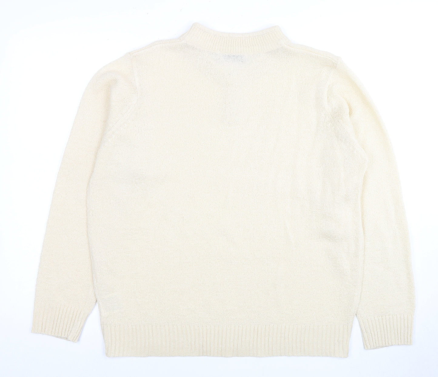 Honor Millburn Women's Ivory Henley Jumper L Casual