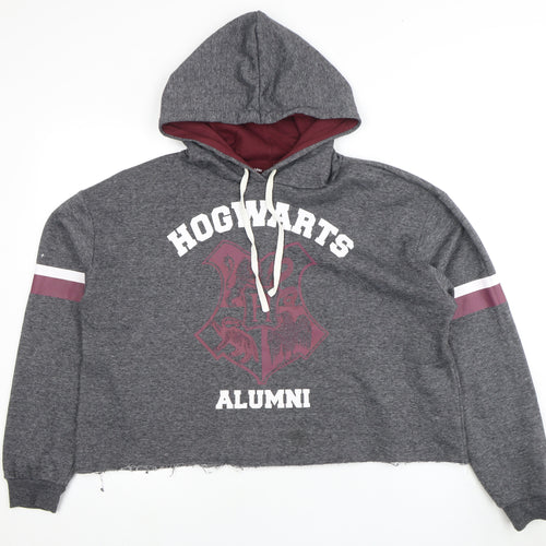Harry Potter Women's Grey Hoodie, Size 18, Hogwarts Design