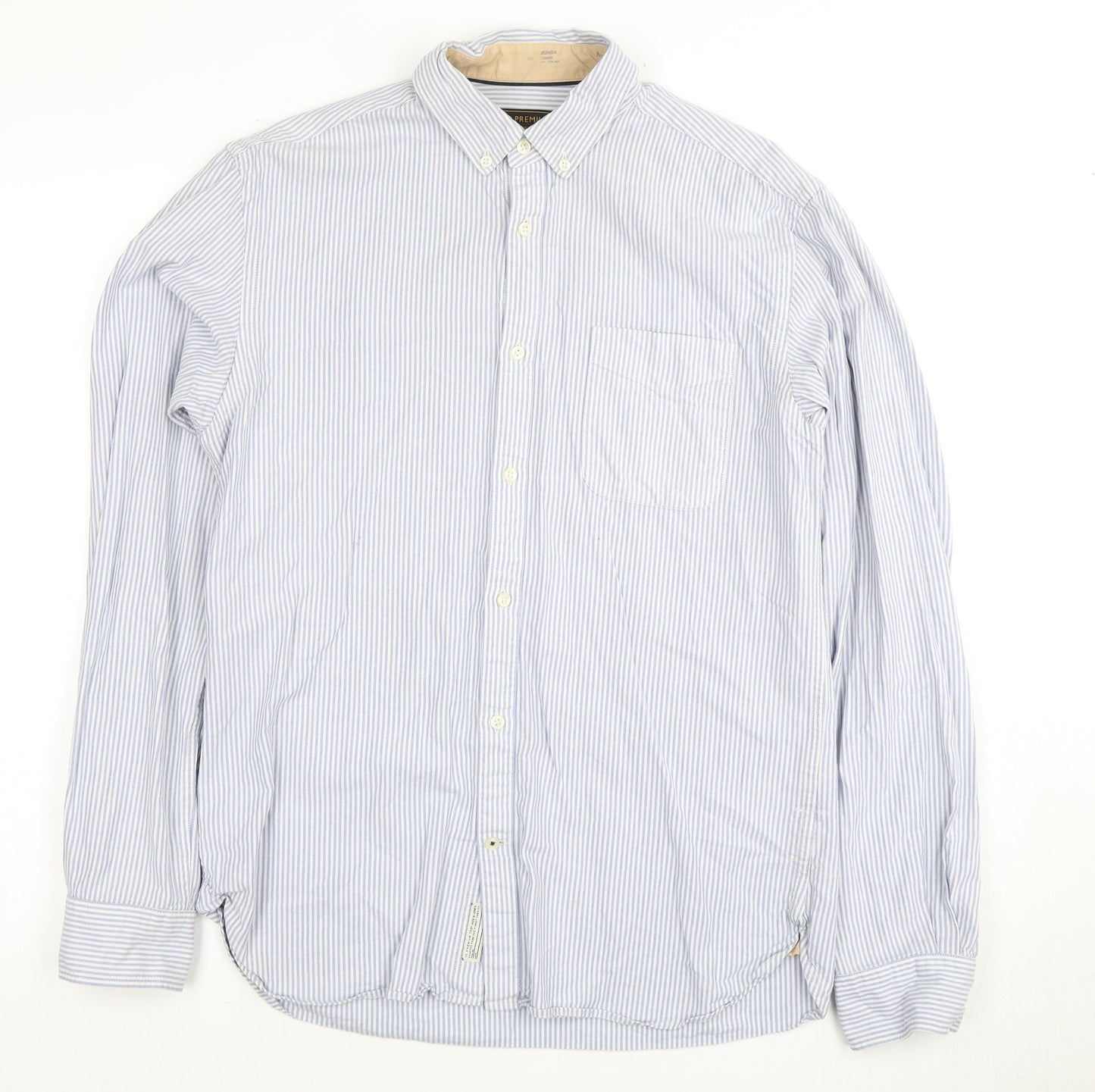 Jack & Jones Men's Blue Striped Medium Dress Shirt