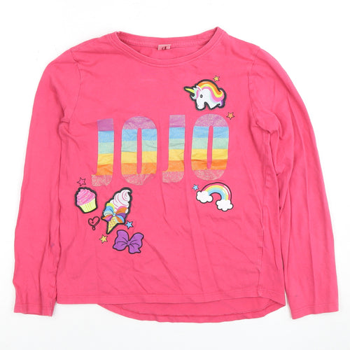 JoJo Siwa Girls Pink Graphic Print Long Sleeve T-Shirt
