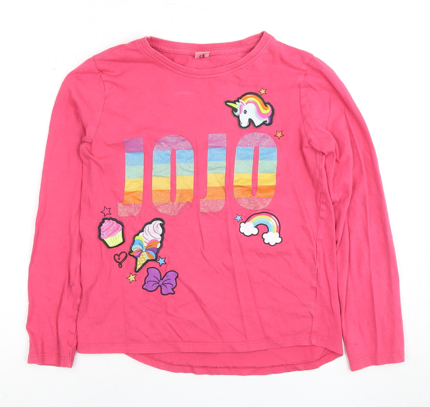 JoJo Siwa Girls Pink Graphic Print Long Sleeve T-Shirt