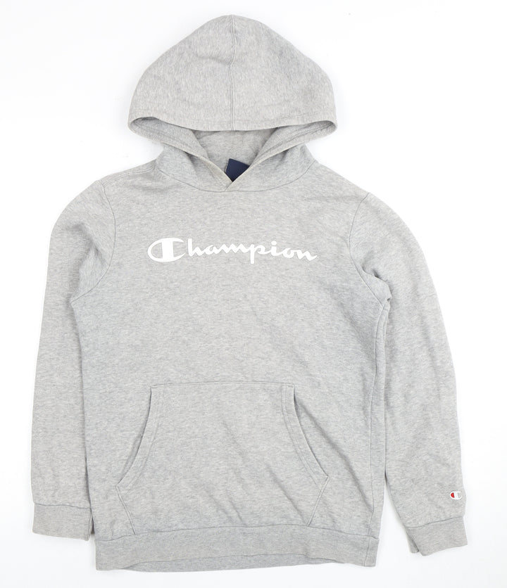 Champion Boys Grey XL Logo Pullover Hoodie