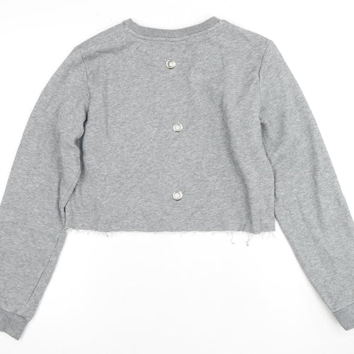 Puma Girls Grey Cropped Pullover Hoodie Size 14-15