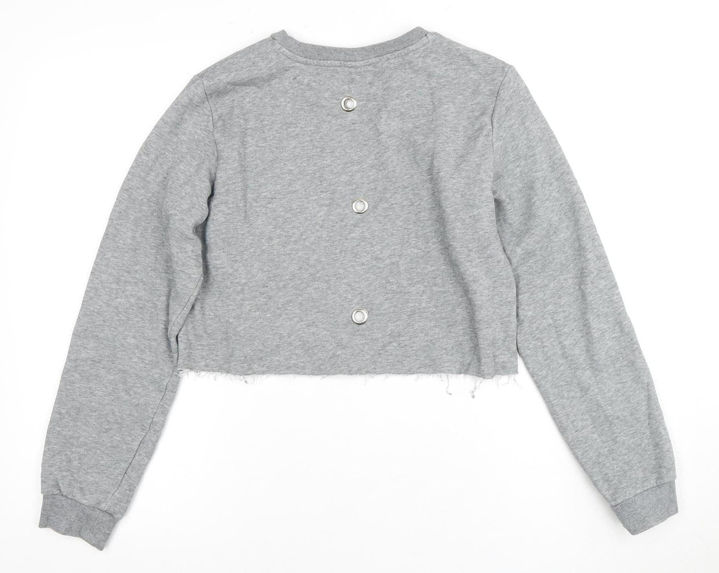 Puma Girls Grey Cropped Pullover Hoodie Size 14-15