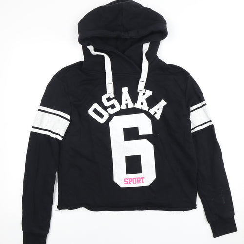 Superdry Women's Black XS Pullover Hoodie with Logo