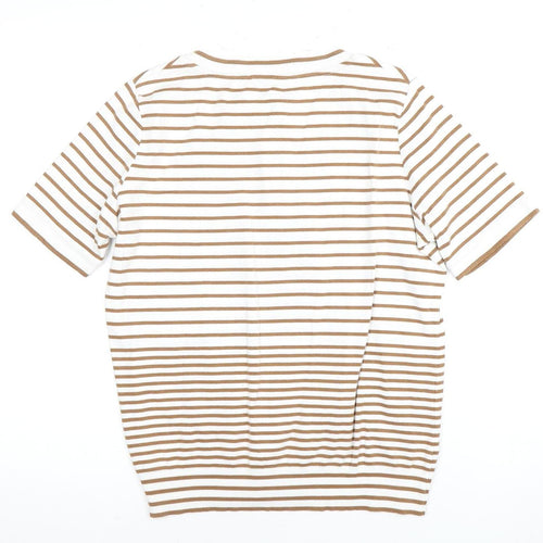 Viyella Women's Brown Striped L Henley T-Shirt