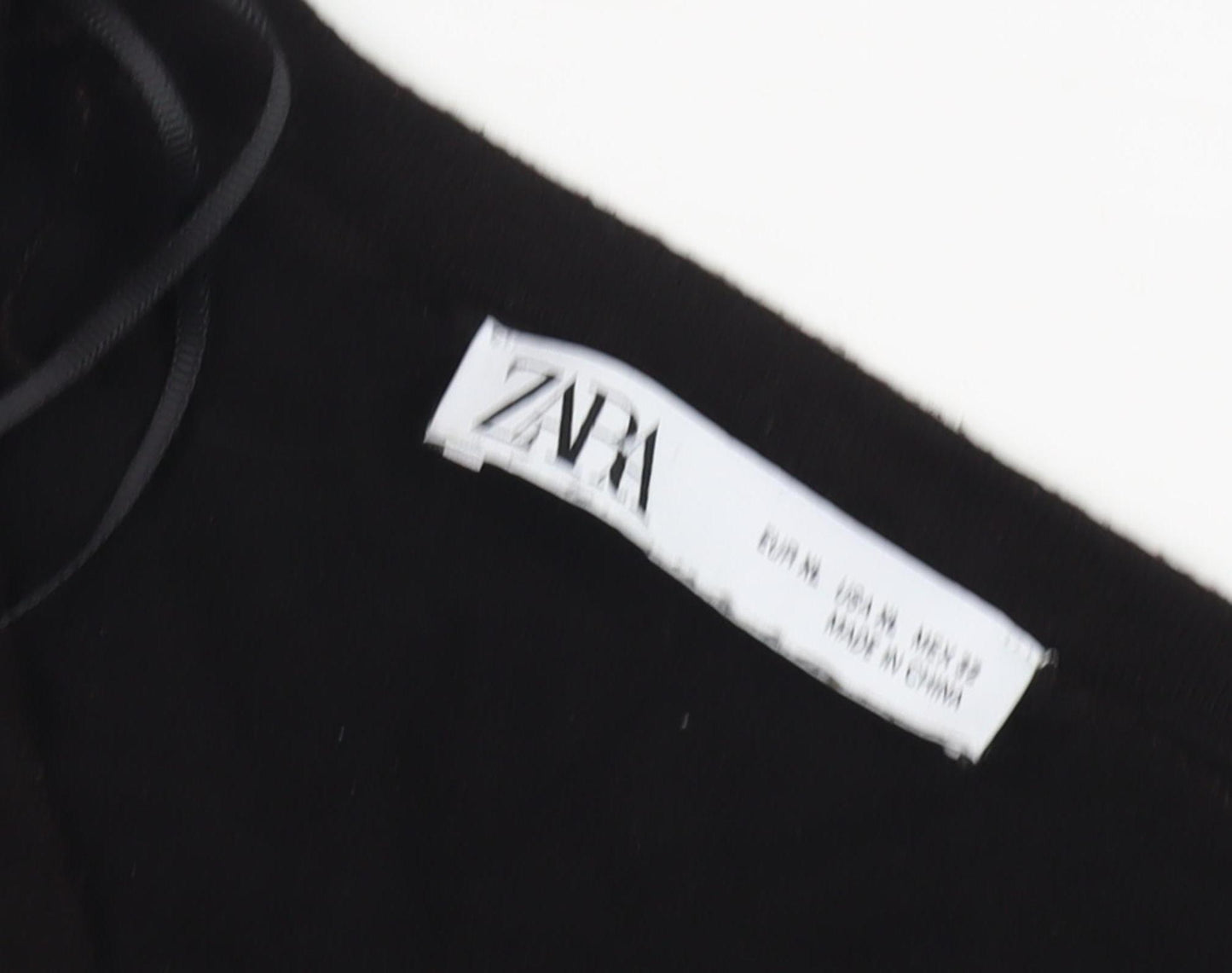 Zara Women's Black V-Neck Pullover Jumper Size 12