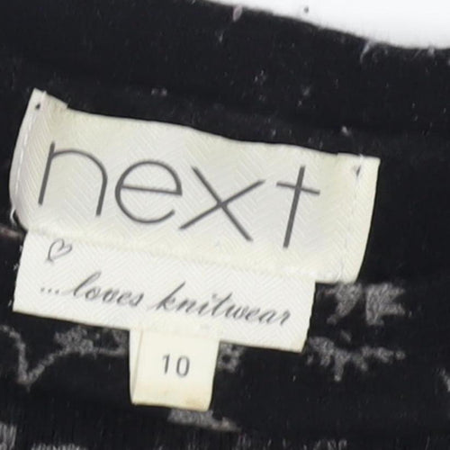 Next Women's Black Jumper Size 10 Floral Pattern
