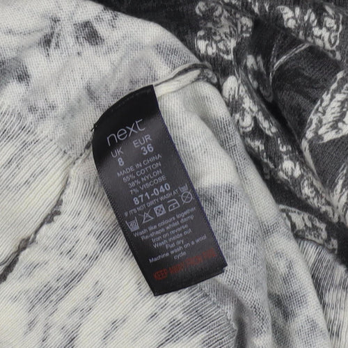 Next Women's Black Floral Knee-Length Shift Dress