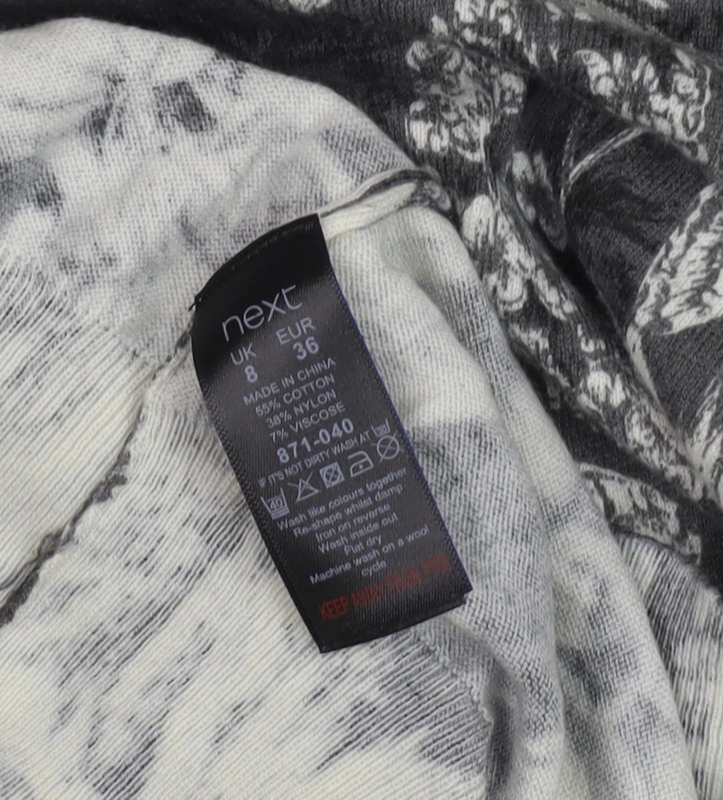 Next Women's Black Floral Knee-Length Shift Dress