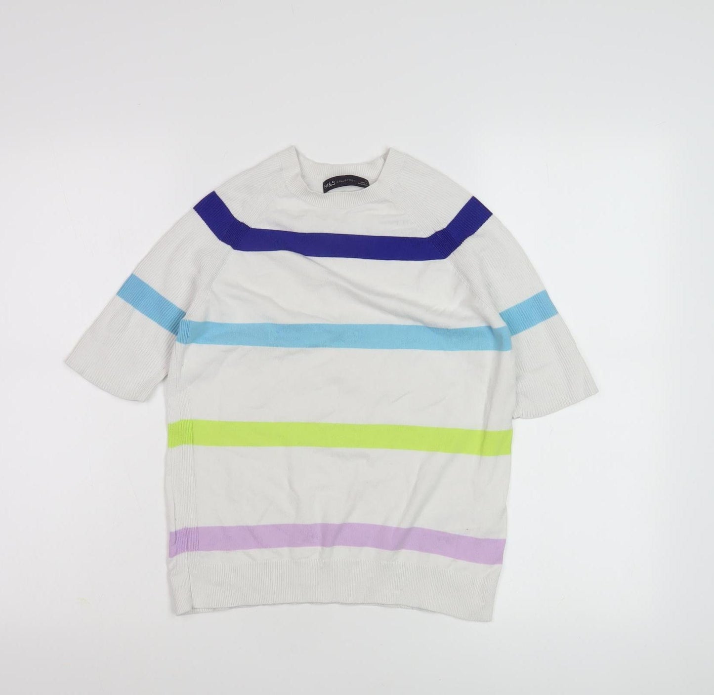Marks and Spencer Women's Multicoloured Striped Pullover - S