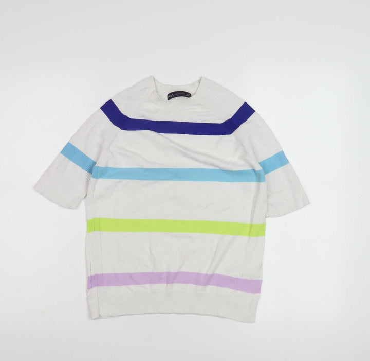Marks and Spencer Women's Multicoloured Striped Pullover - S