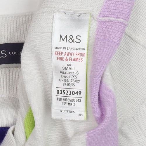 Marks and Spencer Women's Multicoloured Striped Pullover - S