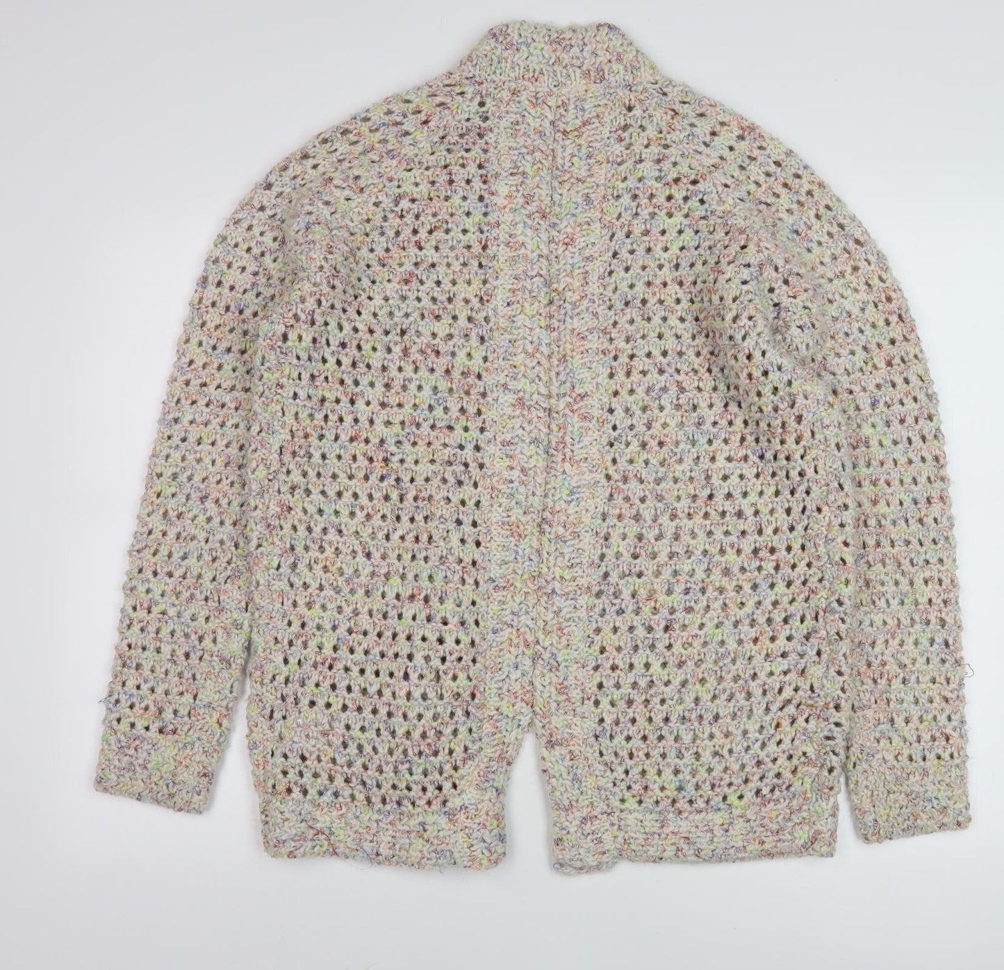 Marks and Spencer Women's Multicoloured Open-Knit Cardigan Size 12