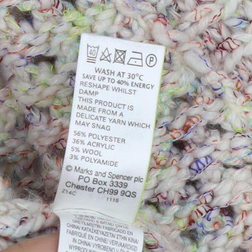 Marks and Spencer Women's Multicoloured Open-Knit Cardigan Size 12