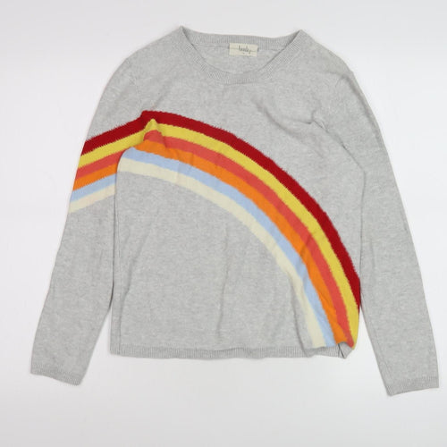 Hush Women's Grey Rainbow Pullover Jumper, XS, Casual