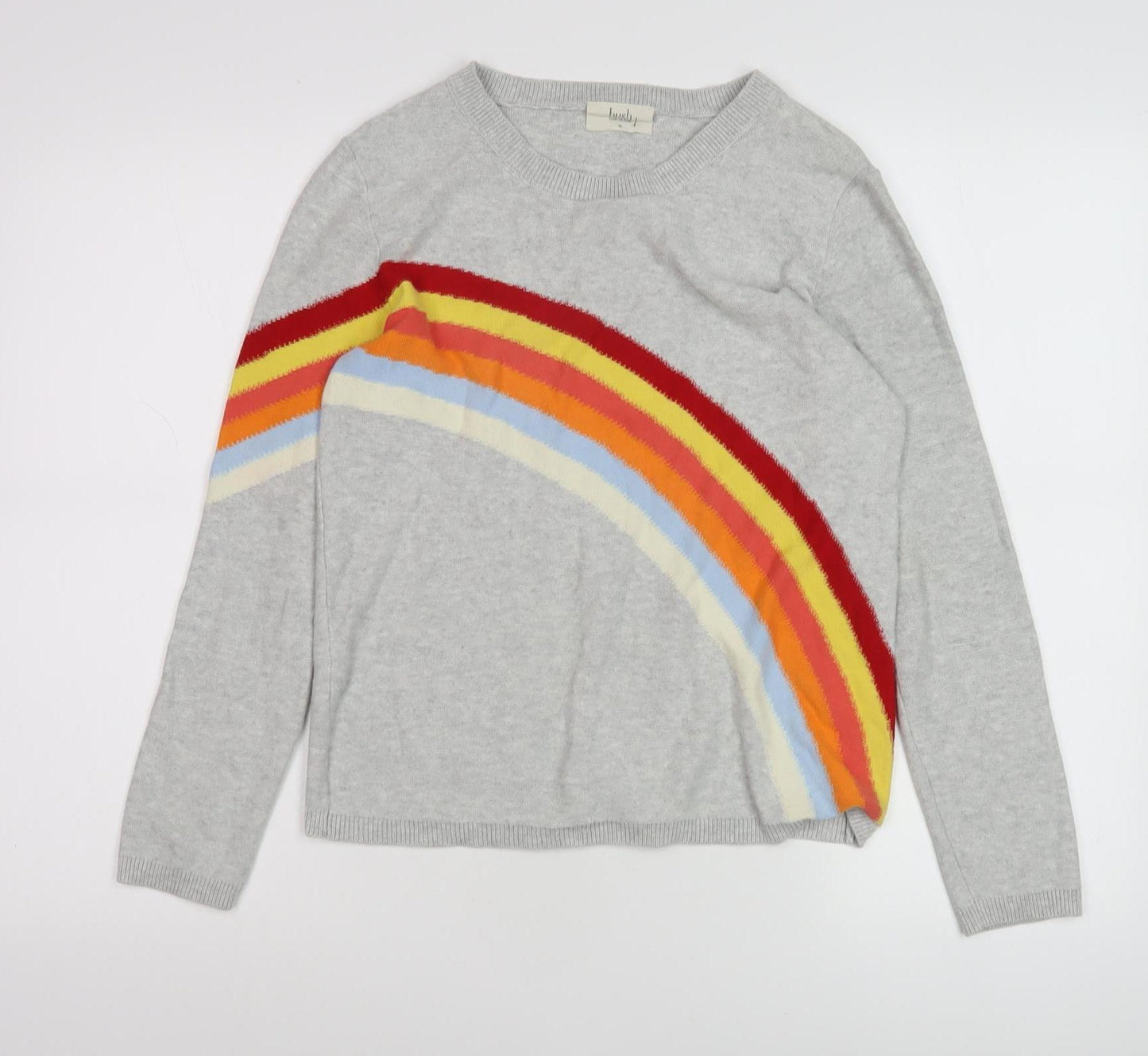 Hush Women's Grey Rainbow Pullover Jumper, XS, Casual