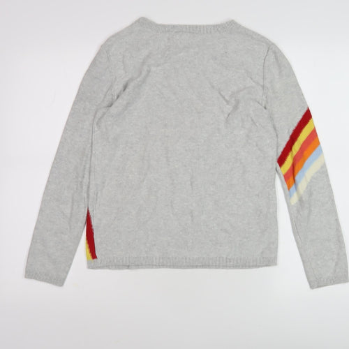 Hush Women's Grey Rainbow Pullover Jumper, XS, Casual