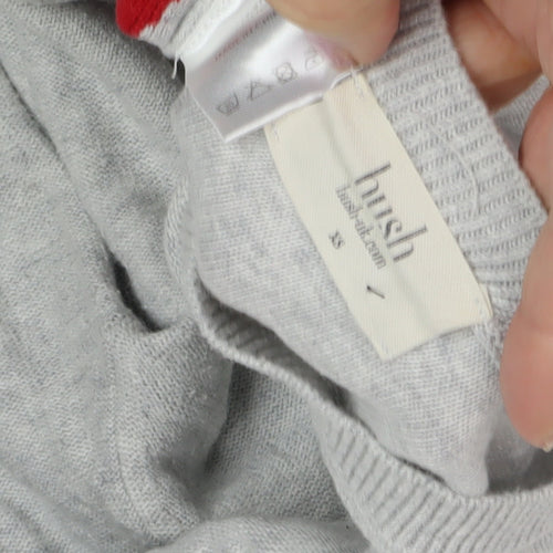 Hush Women's Grey Rainbow Pullover Jumper, XS, Casual