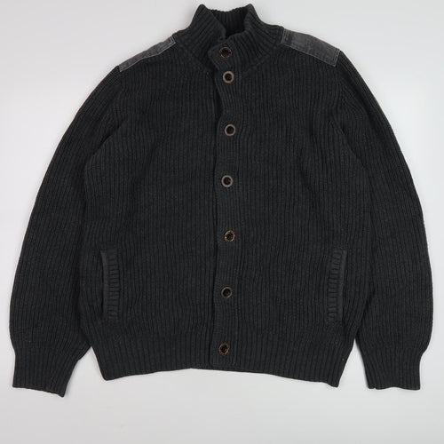 Fat Face Men's Black Knit Jacket Size L Casual