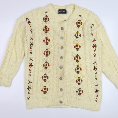 Avant Garde Women's Ivory Cable-Knit Cardigan - One Size