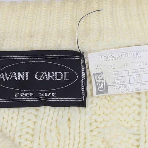 Avant Garde Women's Ivory Cable-Knit Cardigan - One Size