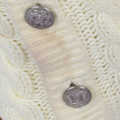 Avant Garde Women's Ivory Cable-Knit Cardigan - One Size