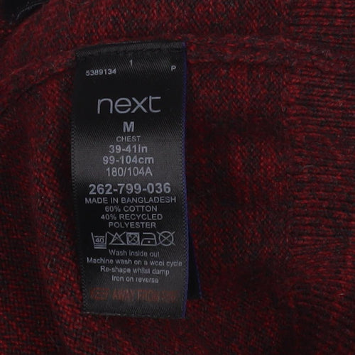Next Men's Red Crew Neck Pullover Jumper - Medium